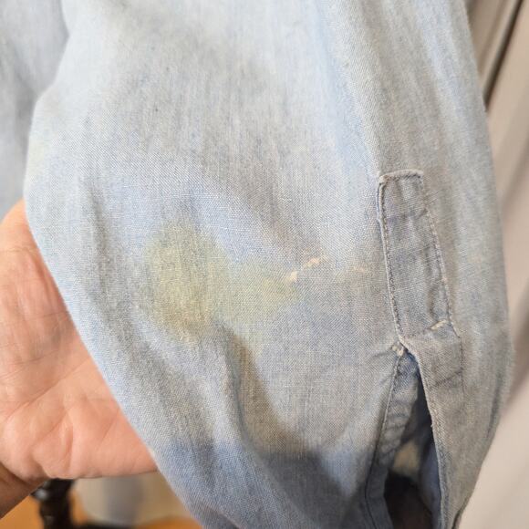 90s Vintage Embellished Denim Snap Button Up Shirt Light Wash Size Small - Picture 7 of 16